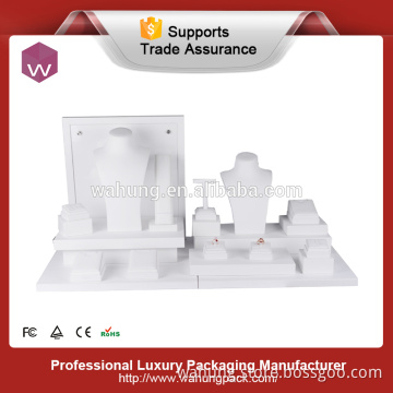 white Pu leather jewelry display stand